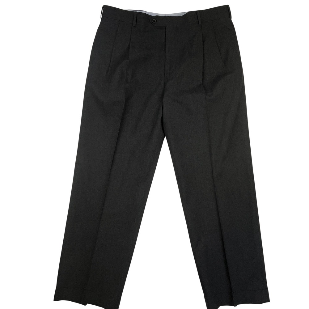 Brooks Brothers Madison Wool Pleated Pants W38 (36x28.5) Dark Gray Cuffed